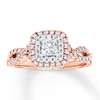 Previously Owned Diamond Engagement Ring 5/8 ct tw Princess & Round-cut 14K Two-Tone Gold