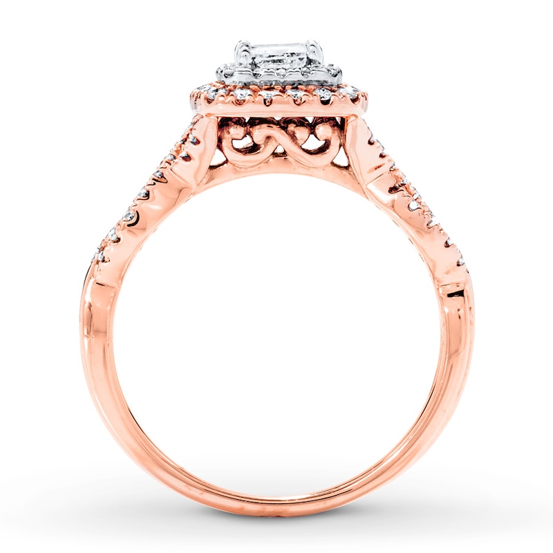 Previously Owned Diamond Engagement Ring 5/8 ct tw Princess & Round-cut 14K Two-Tone Gold