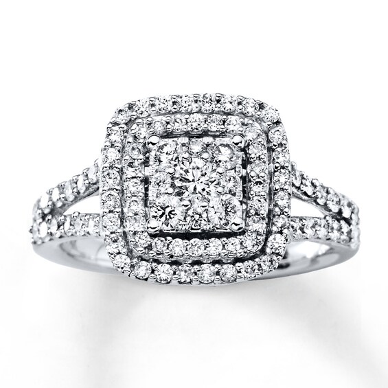 Previously Owned Diamond Engagement Ring 1 ct tw Round-cut 14K White Gold Size