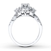 Thumbnail Image 2 of Previously Owned Diamond Engagement Ring 3/4 ct tw Pie & Round-cut 14K White Gold Size 9.5