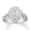 Thumbnail Image 0 of Previously Owned Engagement Ring 1 ct tw Round-cut Diamonds 14K White Gold - Size 4