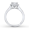 Thumbnail Image 1 of Previously Owned Diamond Engagement Ring 7/8 ct tw Princess & Round-cut 14K White Gold - Size 10