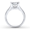 Thumbnail Image 2 of Previously Owned Engagement Ring 1-3/8 ct tw Princess & Round-cut Diamonds 14K White Gold - Size 10