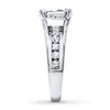 Thumbnail Image 3 of Previously Owned Engagement Ring 1-3/8 ct tw Princess & Round-cut Diamonds 14K White Gold - Size 10