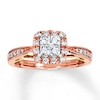 Thumbnail Image 1 of Previously Owned Diamond Engagement Ring 1/2 ct tw Princess & Round-cut 14K Two-Tone Gold Size 10.75