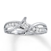 Thumbnail Image 1 of Previously Owned Previously Owned Promise Ring 1/4 ct tw Princess & Round-cut 10K White Gold - Size 4.5