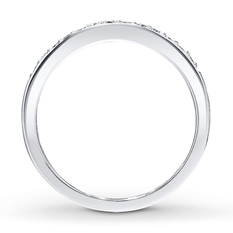 Main Image 2 of Previously Owned Wedding Band 1/8 ct tw Round-cut Diamonds 10K White Gold Size 4