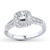 Thumbnail Image 1 of Previously Owned Diamond Engagement Ring 5/8 ct tw Princess & Round-cut 14K White Gold Size 5