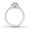 Thumbnail Image 1 of Previously Owned Neil Lane Engagement Ring 7/8 ct tw Princess & Round-cut Diamonds 14K White Gold