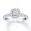 Thumbnail Image 1 of Previously Owned Neil Lane Engagement Ring 7/8 ct tw Princess & Round-cut Diamonds 14K White Gold Size 5