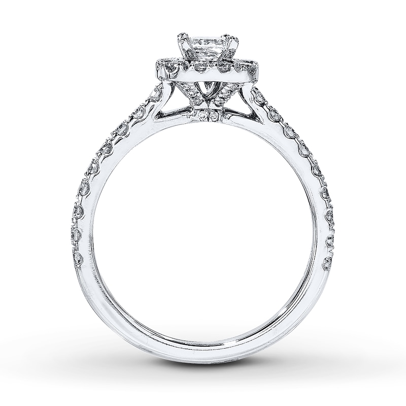 Main Image 2 of Previously Owned Neil Lane Engagement Ring 7/8 ct tw Princess & Round-cut Diamonds 14K White Gold Size 5