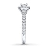 Thumbnail Image 3 of Previously Owned Neil Lane Engagement Ring 7/8 ct tw Princess & Round-cut Diamonds 14K White Gold - Size 8