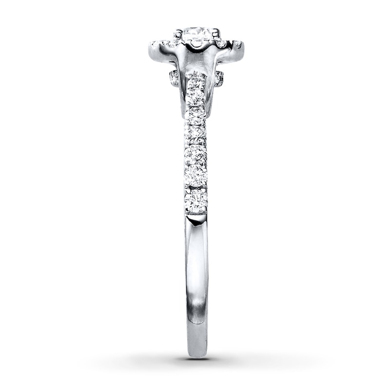 Main Image 3 of Previously Owned Diamond Engagement Ring 5/8 ct tw Round-cut 14K White Gold Size 3.5