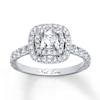 Thumbnail Image 1 of Previously Owned Neil Lane Engagement Ring 1-1/8 ct tw Cushion & Round-cut Diamonds 14K White Gold Size 9