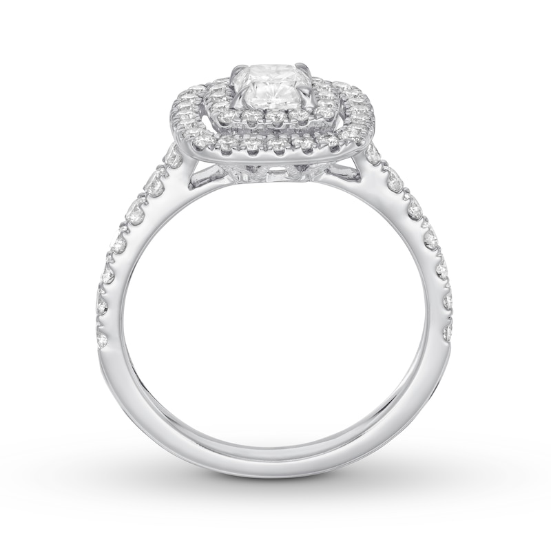 Previously Owned Neil Lane Engagement Ring 1-1/8 ct tw Cushion & Round-cut Diamonds 14K White Gold - Size 9