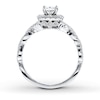 Thumbnail Image 1 of Previously Owned Neil Lane Engagement Ring 1 ct tw Princess & Round-cut Diamonds 14K White Gold - Size 8.5