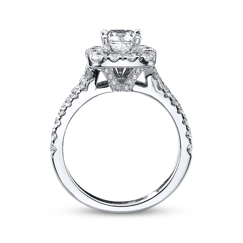 Previously Owned Neil Lane Engagement Ring 2-1/6 ct tw Cushion & Round-cut Diamonds 14K White Gold - Size 5