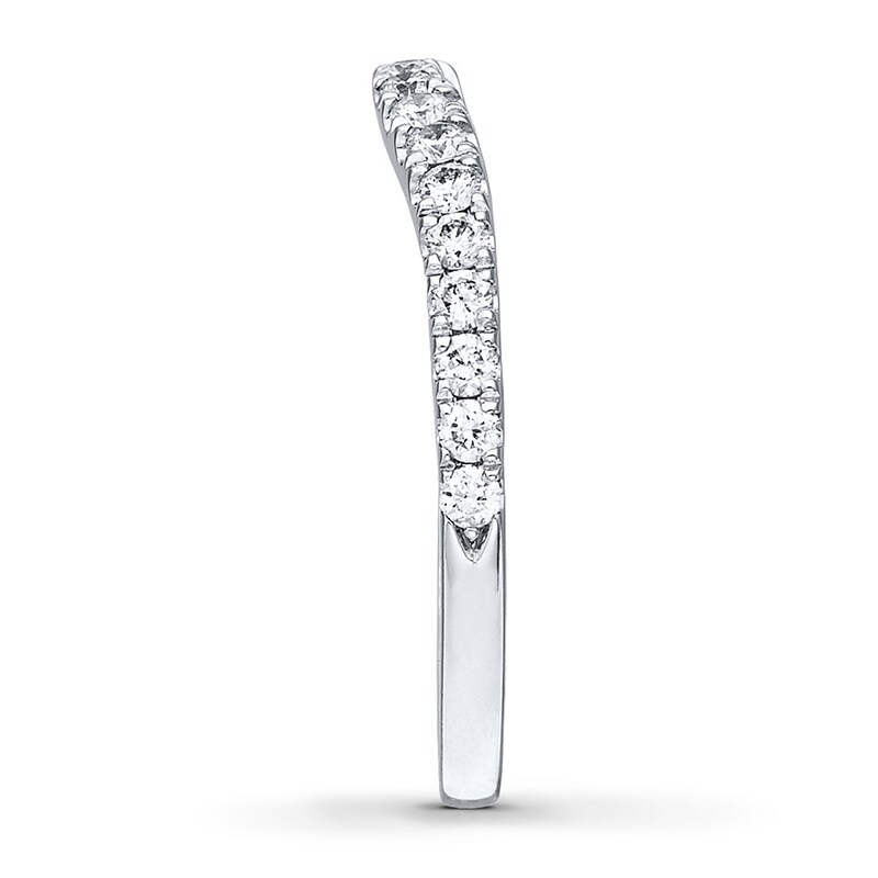 Main Image 3 of Previously Owned Neil Lane Wedding Band 3/8 ct tw Round-cut Diamonds 14K White Gold - Size 10