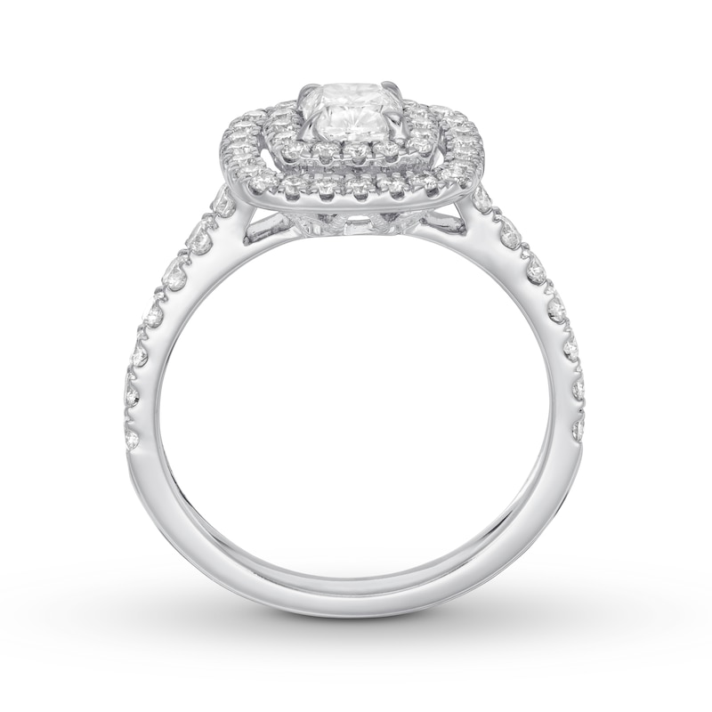 Main Image 2 of Previously Owned Neil Lane Engagement Ring 1-1/8 ct tw Cushion & Round-cut Diamonds 14K White Gold - Size 4.5