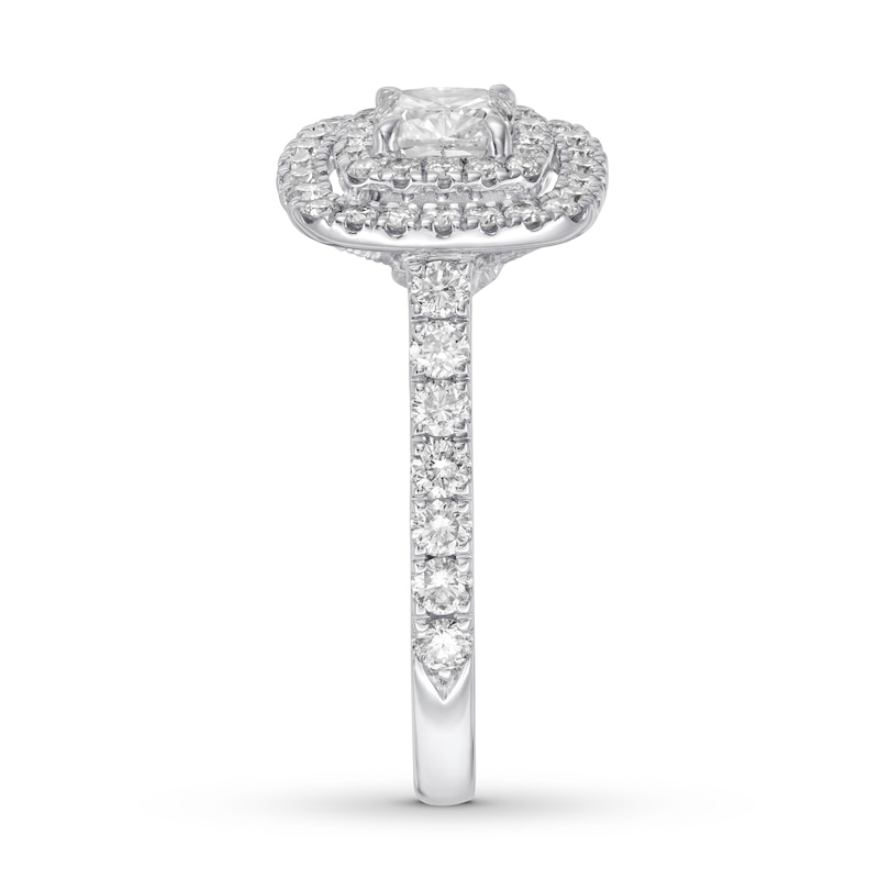 Main Image 3 of Previously Owned Neil Lane Engagement Ring 1-1/8 ct tw Cushion & Round-cut Diamonds 14K White Gold - Size 4.5