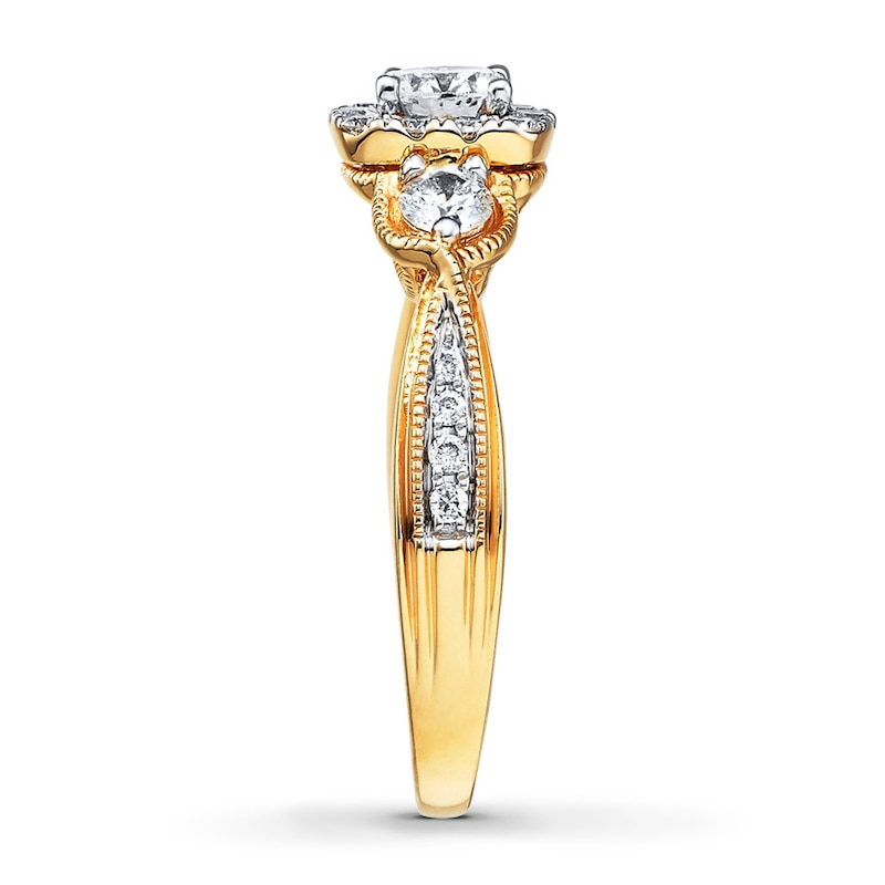Previously Owned Diamond Engagement Ring 1 ct tw Round-cut 14K Yellow Gold - Size 11.5