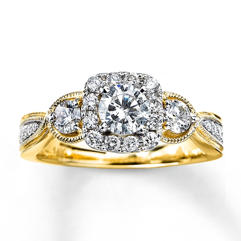 Main Image 1 of Previously Owned Diamond Engagement Ring 1 ct tw Round-cut 14K Yellow Gold Size 8.25