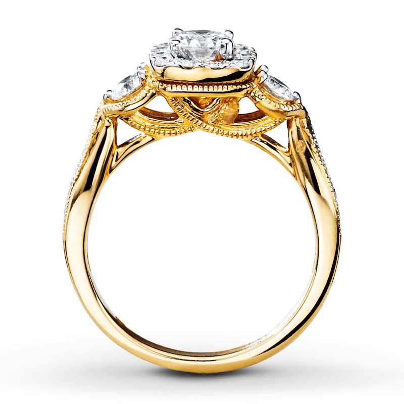Main Image 2 of Previously Owned Diamond Engagement Ring 1 ct tw Round-cut 14K Yellow Gold Size 8.25