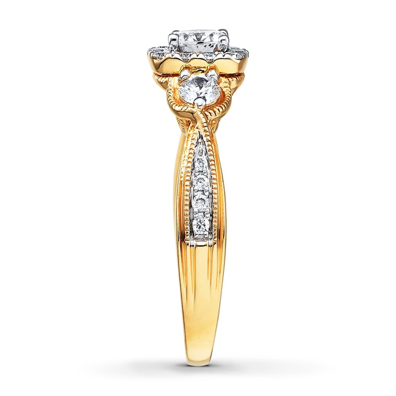 Main Image 3 of Previously Owned Diamond Engagement Ring 1 ct tw Round-cut 14K Yellow Gold Size 8.25
