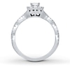 Thumbnail Image 2 of Previously Owned Neil Lane Engagement Ring 5/8 ct tw Princess & Round-cut 14K White Gold - Size 7.75