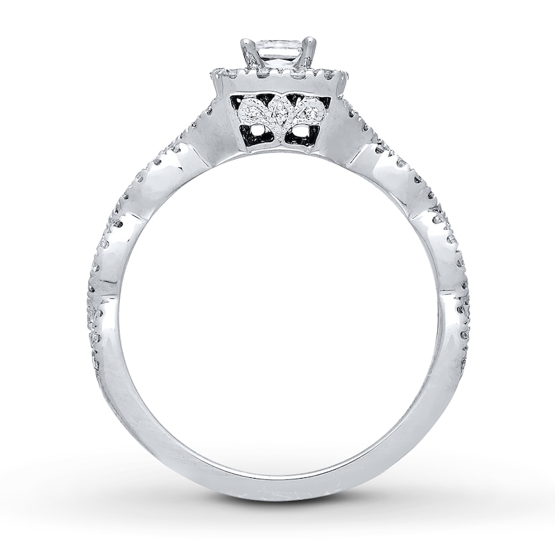 Previously Owned Neil Lane Engagement Ring 5/8 ct tw Princess & Round-cut 14K White Gold