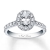 Thumbnail Image 1 of Previously Owned Neil Lane Engagement Ring 1-1/2 ct tw Oval & Round-cut Diamonds 14K White Gold Size 9