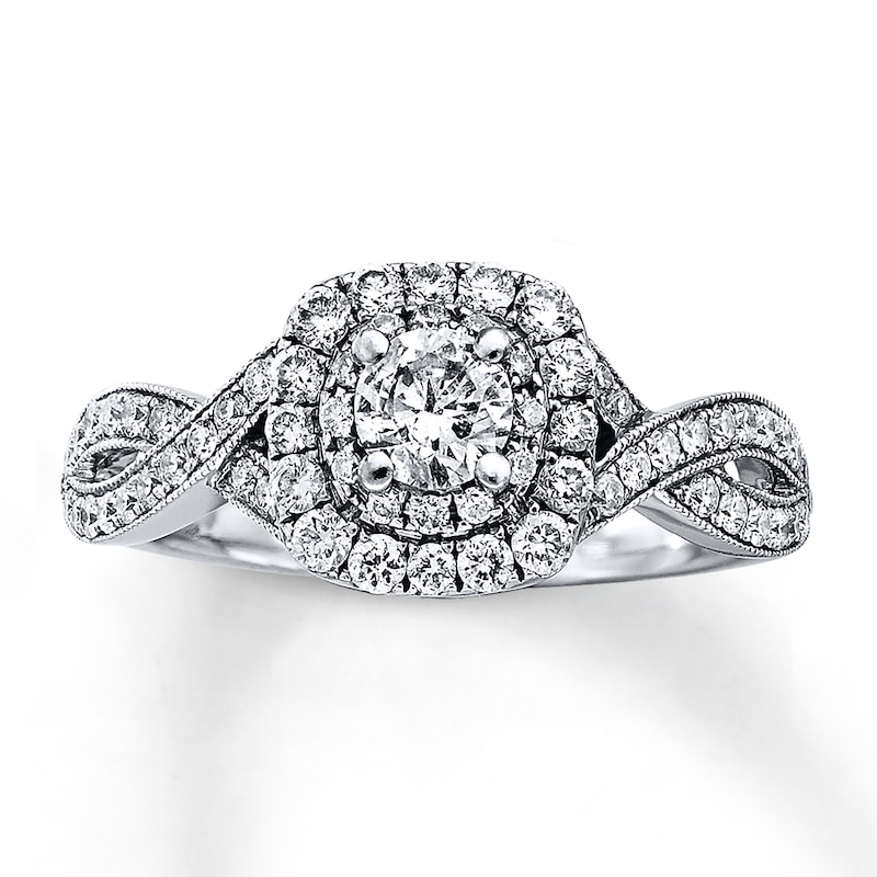 Main Image 1 of Previously Owned Neil Lane Engagement Ring 7/8 ct tw Round-cut Diamonds 14K White Gold Size 8.5
