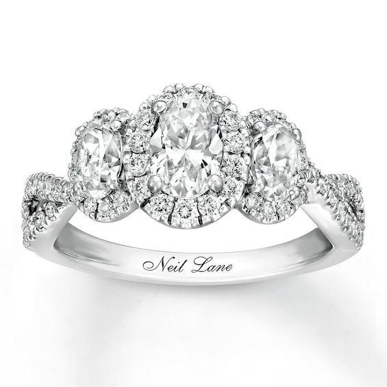 Previously Owned Neil Lane Engagement Ring 1-3/4 ct tw Round-cut Diamonds 14K White Gold Size 9.5