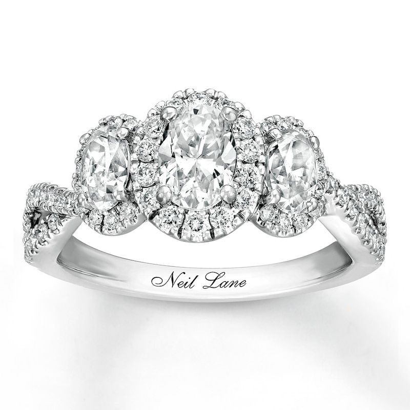 Main Image 1 of Previously Owned Neil Lane Engagement Ring 1-3/4 ct tw Round-cut Diamonds 14K White Gold Size 9.5