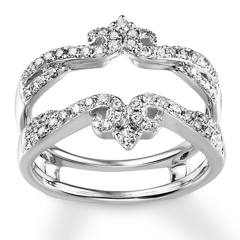 Main Image 1 of Previously Owned Diamond Insert Ring 1/2 ct tw Round-cut 14K White Gold Size 10.5