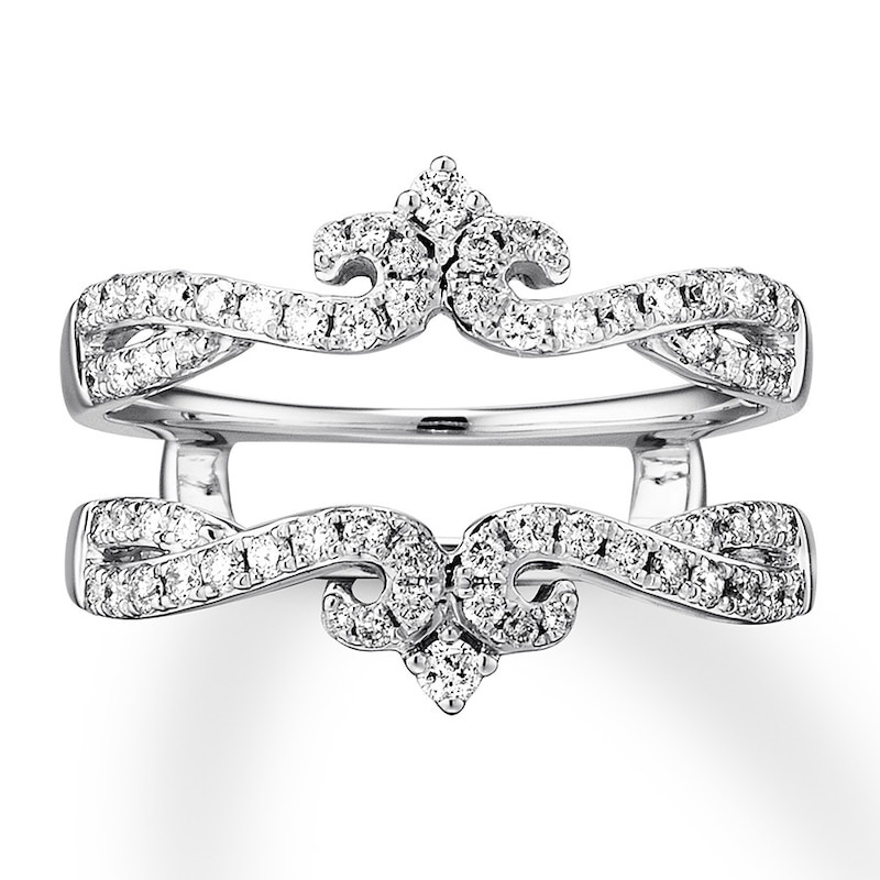 Main Image 4 of Previously Owned Diamond Insert Ring 1/2 ct tw Round-cut 14K White Gold Size 10.5