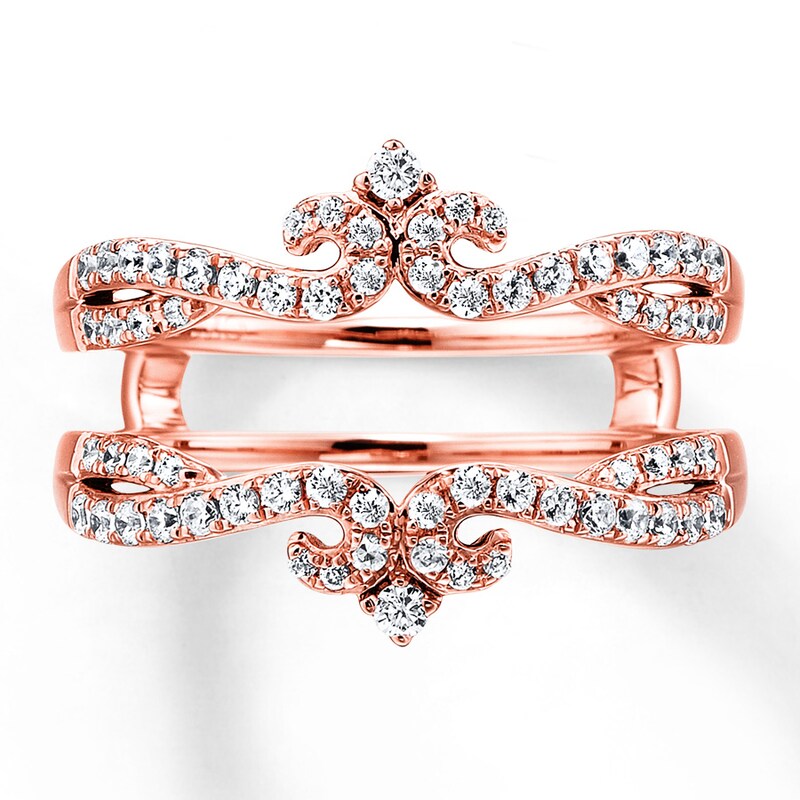 Main Image 4 of Previously Owned Diamond Enhancer Ring 1/2 ct tw Round-cut 14K Rose Gold - Size 12