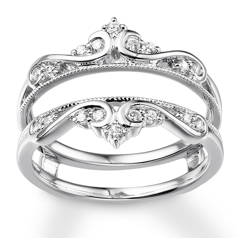 Main Image 1 of Previously Owned Diamond Insert Ring 1/4 ct tw Round-cut 14K White Gold Size 5