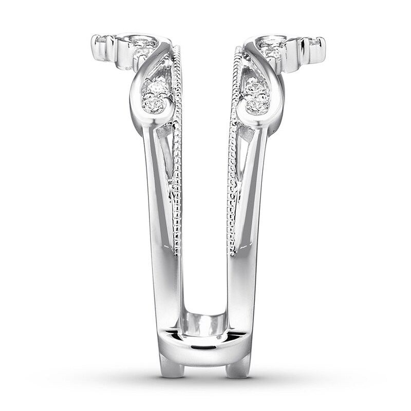 Main Image 3 of Previously Owned Diamond Insert Ring 1/4 ct tw Round-cut 14K White Gold Size 5