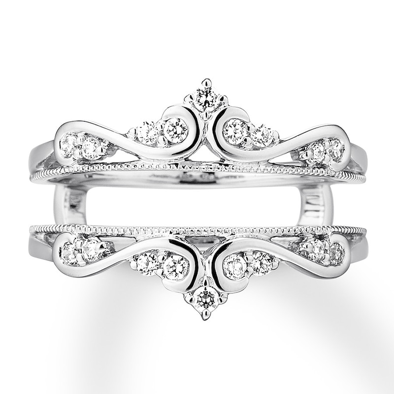 Main Image 4 of Previously Owned Diamond Insert Ring 1/4 ct tw Round-cut 14K White Gold Size 5