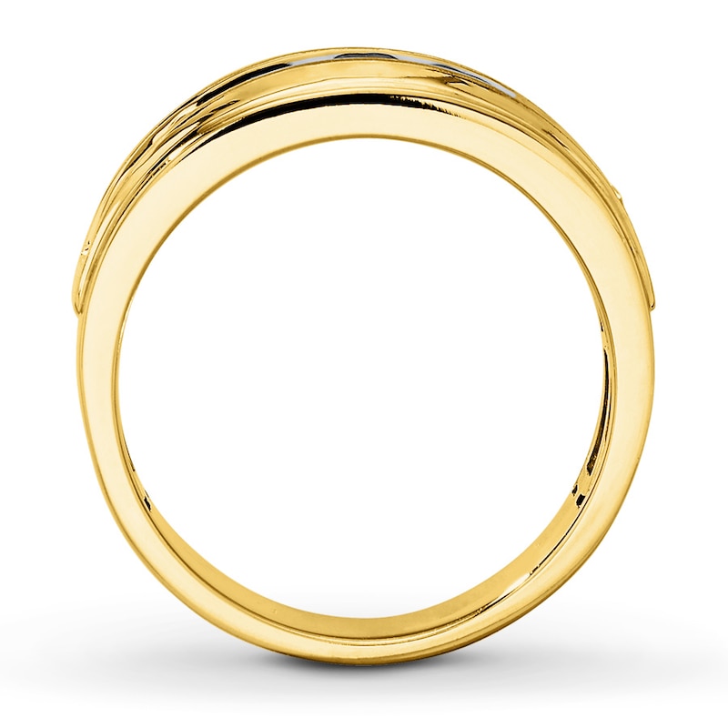 Main Image 2 of Previously Owned Men's Diamond Ring 1 ct tw Round-cut 10K Yellow Gold - Size 14