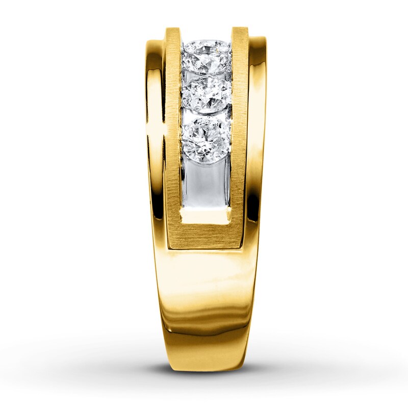 Main Image 3 of Previously Owned Men's Diamond Ring 1 ct tw Round-cut 10K Yellow Gold - Size 14