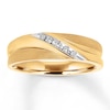 Thumbnail Image 0 of Previously Owned Men's Diamond Wedding Band 1/15 ct tw Round-cut 10K Yellow Gold - Size 14.25