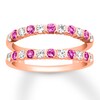 Thumbnail Image 1 of Previously Owned Pink Sapphire Enhancer Ring 1/2 ct tw Round-cut Diamonds 14K Rose Gold - Size 10.5