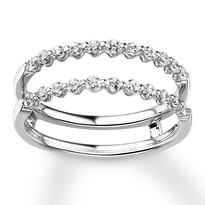 Main Image 1 of Previously Owned Diamond Enhancer Ring 1/2 ct tw Round-cut 14K White Gold - Size 5