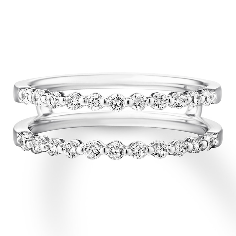 Main Image 4 of Previously Owned Diamond Enhancer Ring 1/2 ct tw Round-cut 14K White Gold - Size 5