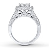 Thumbnail Image 2 of Previously Owned Diamond Bridal Set 2 ct tw Princess & Round-cut 14K White Gold Size 12