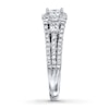 Thumbnail Image 3 of Previously Owned 3-Stone Diamond Ring 1-1/2 ct tw Princess & Round-cut 14K White Gold - Size 10.5