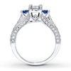 Thumbnail Image 2 of Previously Owned 3-Stone Diamond Ring 1 ct tw Princess & Round-cut 14K White Gold - Size 9.75