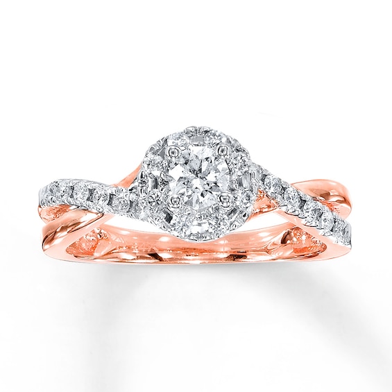 Previously Owned Diamond Engagement Ring 1/2 ct tw Round-cut 10K Rose Gold 10